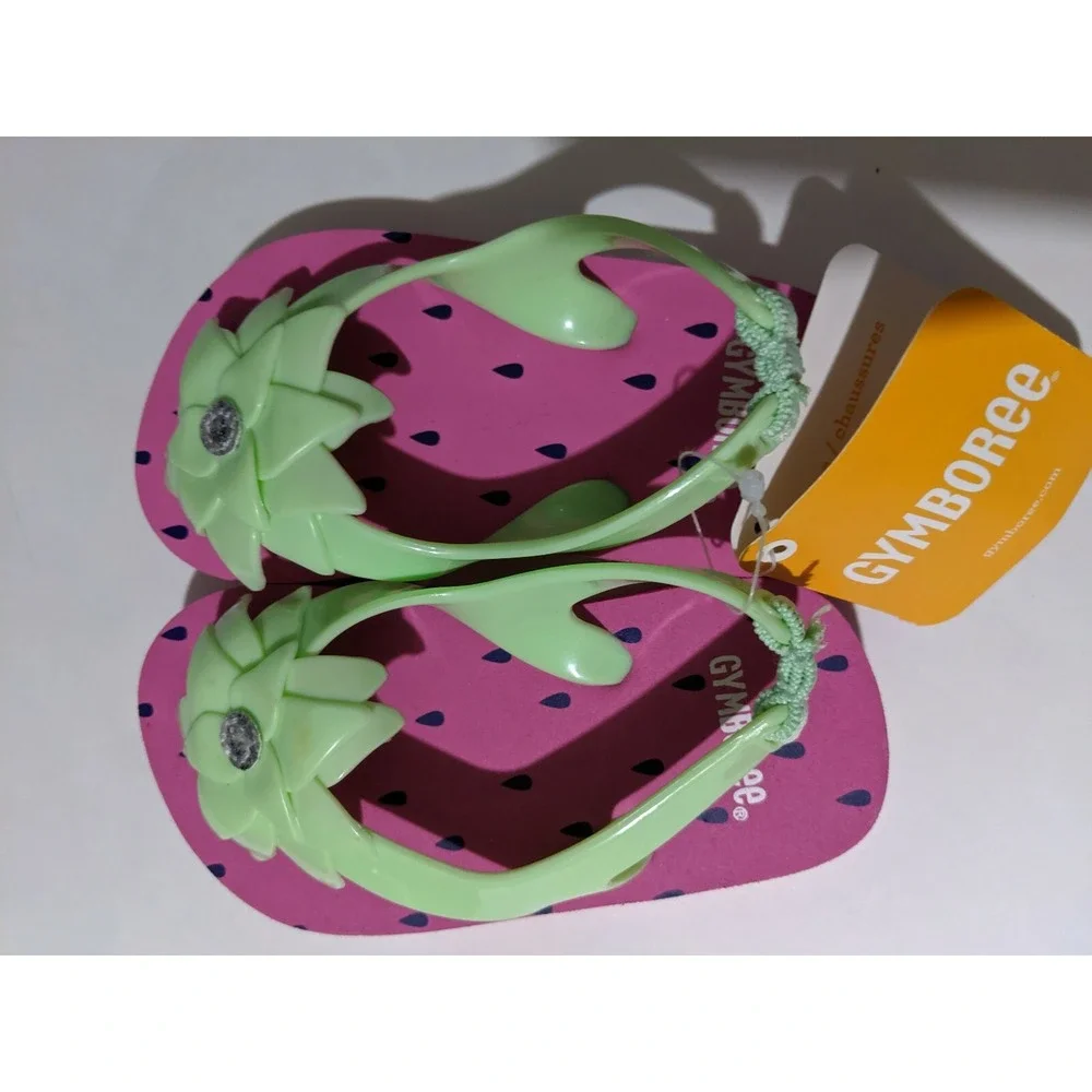 Gymboree Girls Size 5-6 Sandals Pink Green NEW